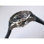 Excalibur DBEX0543 Titanium 1:1 Best Edition Blue Dial Black Leather Strap Micro Rotor Movement  TBF