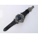 Excalibur DBEX0543 Titanium 1:1 Best Edition Blue Dial Black Leather Strap Micro Rotor Movement  TBF