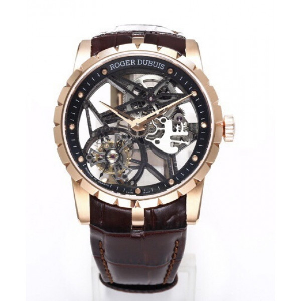 Excalibur Rddbex0393 RG Best Edition Skeleton Dial Leather Strap A2136 Tourbillon BBR