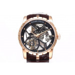 Excalibur Rddbex0393 RG Best Edition Skeleton Dial Leather Strap A2136 Tourbillon BBR