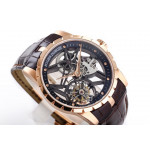 Excalibur Rddbex0393 RG Best Edition Skeleton Dial Leather Strap A2136 Tourbillon BBR