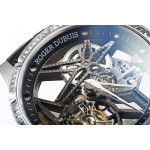 Excalibur Rddbex0393 SS Diamonds Bezel Best Edition Skeleton Dial Leather Strap A2136 Tourbillon BBR