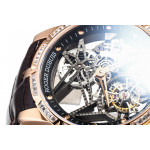 Excalibur Rddbex0393 RG Diamonds Bezel Best Edition Skeleton Dial Leather Strap A2136 Tourbillon BBR