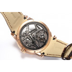 Excalibur Rddbex0393 RG Diamonds Bezel Best Edition Skeleton Dial Leather Strap A2136 Tourbillon BBR