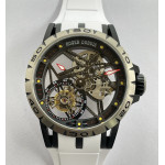 Excalibur Spider DLC Skeleton Dial White Rubber Strap A2136 Tourbillon BBR