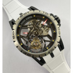 Excalibur Spider DLC Skeleton Dial White Rubber Strap A2136 Tourbillon BBR