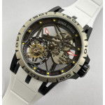 Excalibur Spider DLC Skeleton Dial White Rubber Strap A2136 Tourbillon BBR