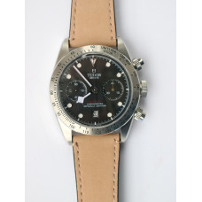 Heritage Black Bay Chronograph Black Dial SS Leather Asia 7750