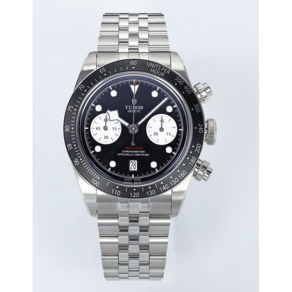 Black Bay Chrono SS 1:1 Best Edition Black Dial On SS Jubilee Bracelet ZF DD7750