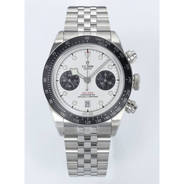 Black Bay Chrono SS 1:1 Best Edition White Dial On SS Jubilee Bracelet ZF DD7750