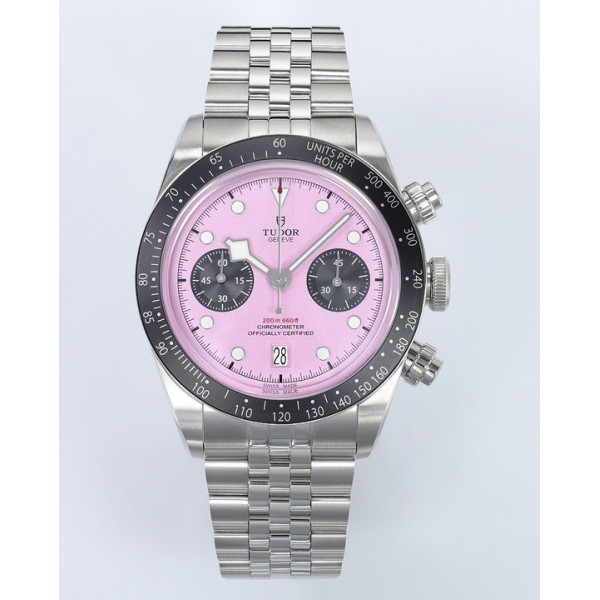 Black Bay Chrono SS  1:1 Best Edition Pink Dial On SS Jubilee Bracelet ZF DD7750