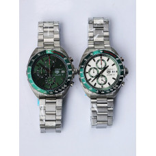 Tag F1 Chrono Calibre 16 SS Green&White Dials Bracelet Quartz 