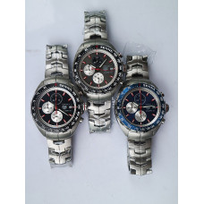Tag F1 Chrono Calibre 16 SS Grey&Blue&Black Dials Bracelet Quartz