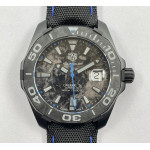 Aquaracer Calibre 5 PVD 41mm 1:1 Best Edition Carbon/Blue Dial on Black Nylon Strap TARF SW200