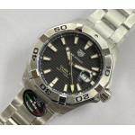 Aquaracer Calibre 5 44mm 1:1 Best Edition Black Dial SS Bezel on SS Bracelet TARF SW200