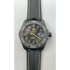 Aquaracer Calibre 5 PVD 41mm 1:1 Best Edition Carbon/Yellow Dial on Black Nylon Strap TARF SW200