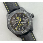 Aquaracer Calibre 5 PVD 41mm 1:1 Best Edition Carbon/Yellow Dial on Black Nylon Strap TARF SW200