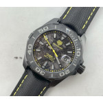 Aquaracer Calibre 5 PVD 41mm 1:1 Best Edition Carbon/Yellow Dial on Black Nylon Strap TARF SW200