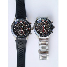 Carrera Calibre HEUER 01 Chrono 43mm Ceramic Bezel Black SS Case XF A1887