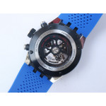 Carrera Calibre HEUER 01 Chrono 45mm Ceramic Bezel Black SS Case Rubber Strap XF A1887