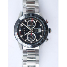 Carrera Calibre HEUER 01 Chrono 43mm Ceramic Bezel Black Dial SS Case XF A1887