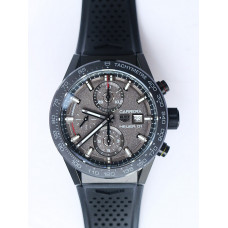 TAG Heuer Carrera Calibre Heuer 01 CLEP Special Edition PVD Case Grey Dial Rubber XF A1887 Chrono