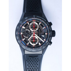 Carrera Calibre HEUER 01 Chrono 43mm Ceramic Case&Bezel Black Rubber Strap XF A1887