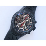Carrera Calibre HEUER 01 Chrono 43mm Ceramic Case&Bezel Black Rubber Strap XF A1887