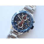 Carrera Calibre HEUER 01 Chrono 43mm Ceramic Bezel Blue SS/SS Bracelet  XF A1887 