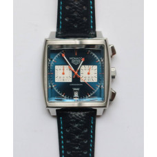 Tag Monaco Chronograph SS Case Blue Dial Japan Quartz VK64A