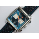 Tag Monaco Chronograph SS Case Blue Dial Japan Quartz VK64A