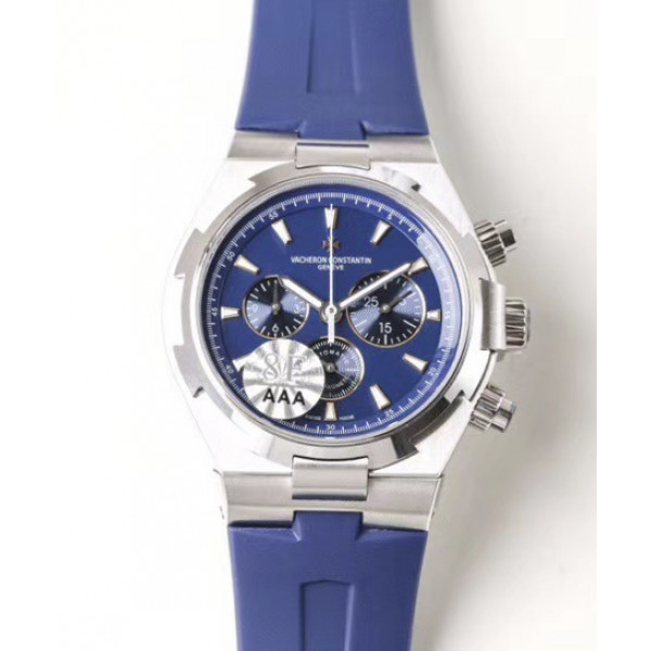 Overseas Chrono Ref.5500V SS Blue&Black&White Dials Rubber Strap 8F A5200