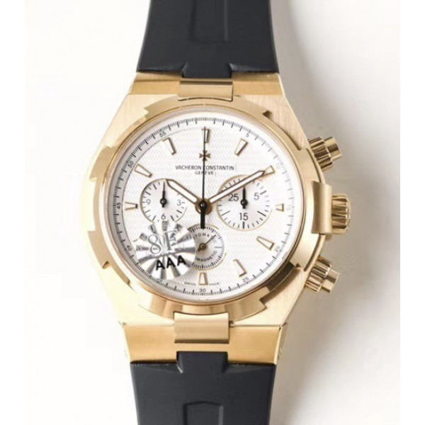 Overseas Chrono Ref.5500V Gold Case White Dial Rubber Strap 8F A5200