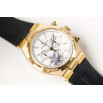 Overseas Chrono Ref.5500V Gold Case White Dial Rubber Strap 8F A5200