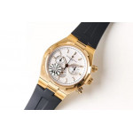 Overseas Chrono Ref.5500V Gold Case White Dial Rubber Strap 8F A5200