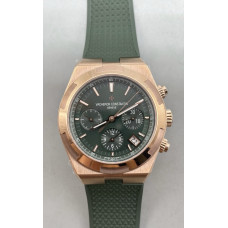 Overseas 5500V Chrono RG 1:1 Best Edition Green Dial on Green Rubber Strap 8F A5200