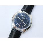 Fiftysix SS 40mm ZF 1:1 Best Edition Blue&Silver Dials Black Leather Strap A1326