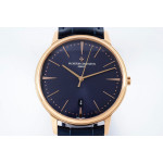 Patrimony Date RG 1:1 Best Edition Blue Dial Leather Strap PPF MIYOTA 9015