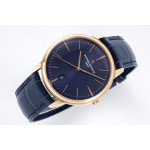 Patrimony Date RG 1:1 Best Edition Blue Dial Leather Strap PPF MIYOTA 9015