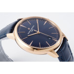 Patrimony Date RG 1:1 Best Edition Blue Dial Leather Strap PPF MIYOTA 9015