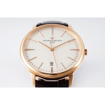 Patrimony Date RG 1:1 Best Edition White Dial Leather Strap PPF MIYOTA 9015