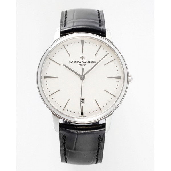 Patrimony Date SS 1:1 Best Edition White Dial Leather Strap PPF MIYOTA 9015