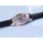 Traditionnelle High Jewellery Watch SS Full Diamonds Leather Strap MIYOTA9015