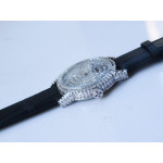 Traditionnelle High Jewellery Watch SS Full Diamonds Leather Strap MIYOTA9015