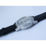 Traditionnelle High Jewellery Watch SS Full Diamonds Leather Strap MIYOTA9015