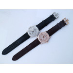 Traditionnelle High Jewellery Watch SS Full Diamonds Leather Strap MIYOTA9015