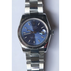 DateJust 36mm Fluted Bezel SS Blue Dial Stick Marker Oyster Bracelet BP A2824